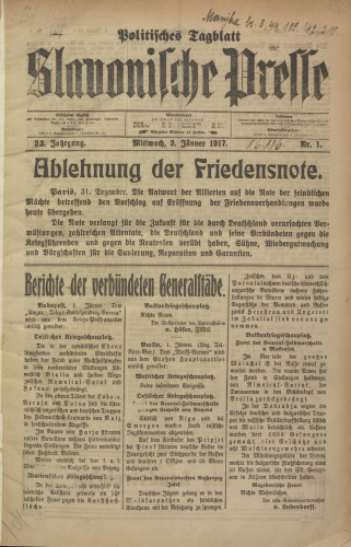 Slavonische Presse, 1917