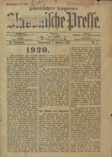 Slavonische Presse, 1920